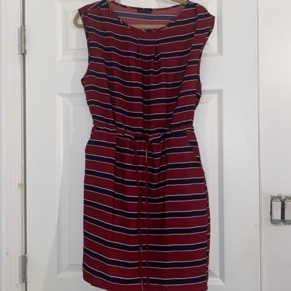 Cals Striped Tie Front Dress